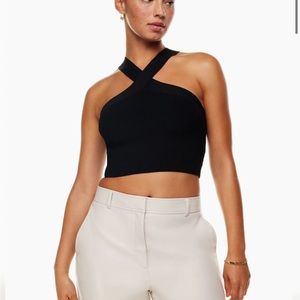 Sculpt Knit Criss Cross Cropped Tank